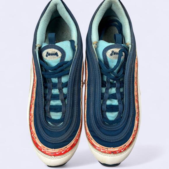 Nike Air Max 97 Size 7Y W8.5 Blue White Swoosh - Picture 4 of 8